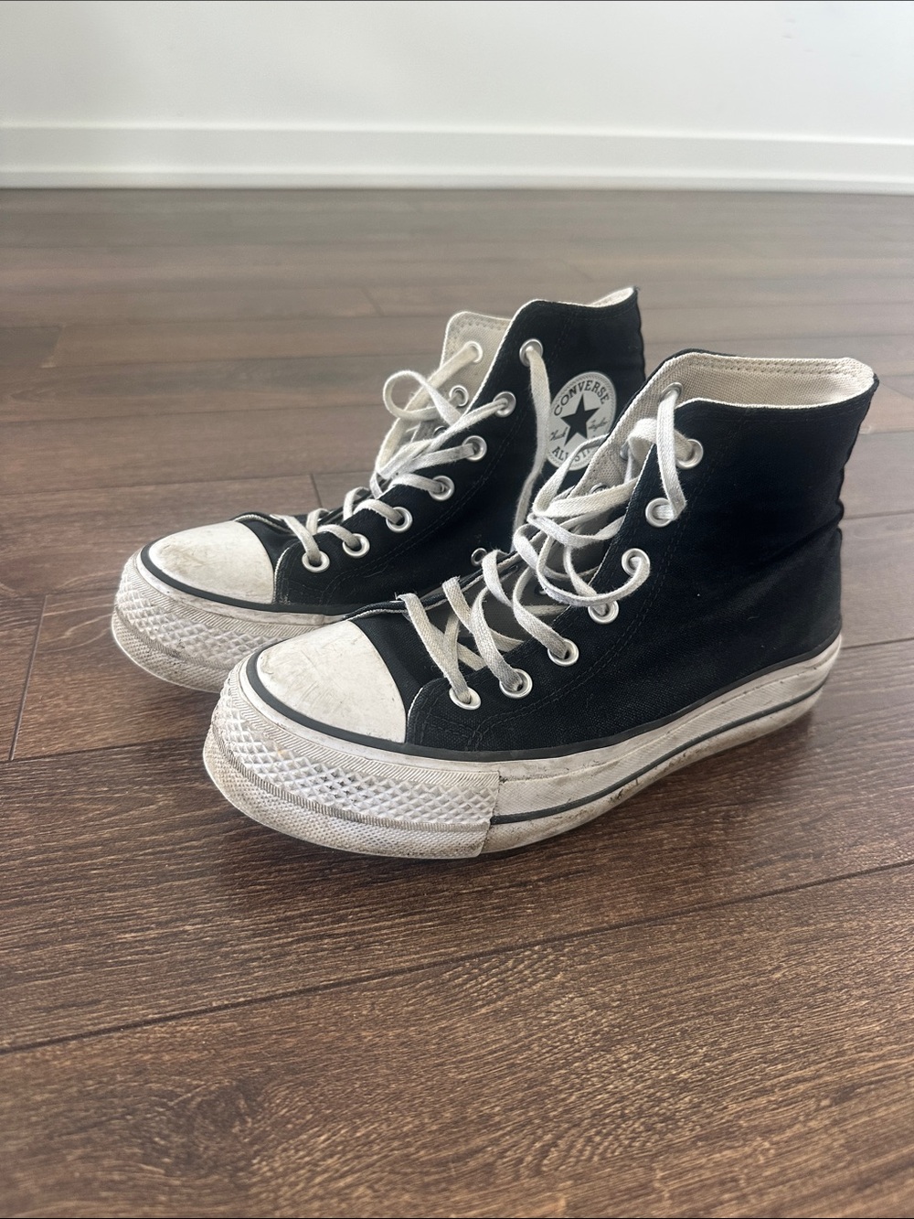 Converse High Top Sneakers in Black and White